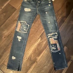 Free People patchwork Denim, size 25, NWT.